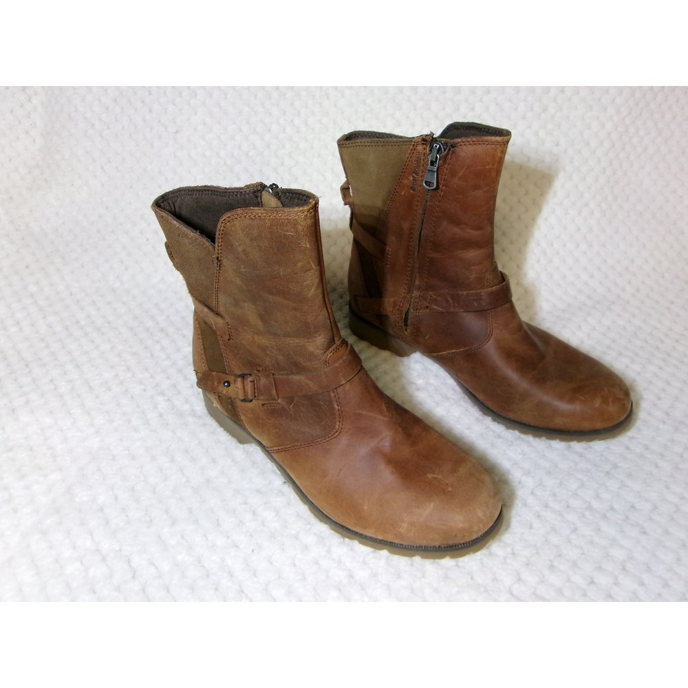 Teva De La Vina Brown Leather Waterproof Ankle Boots 1003012 Womens 8 - Picture 2 of 9